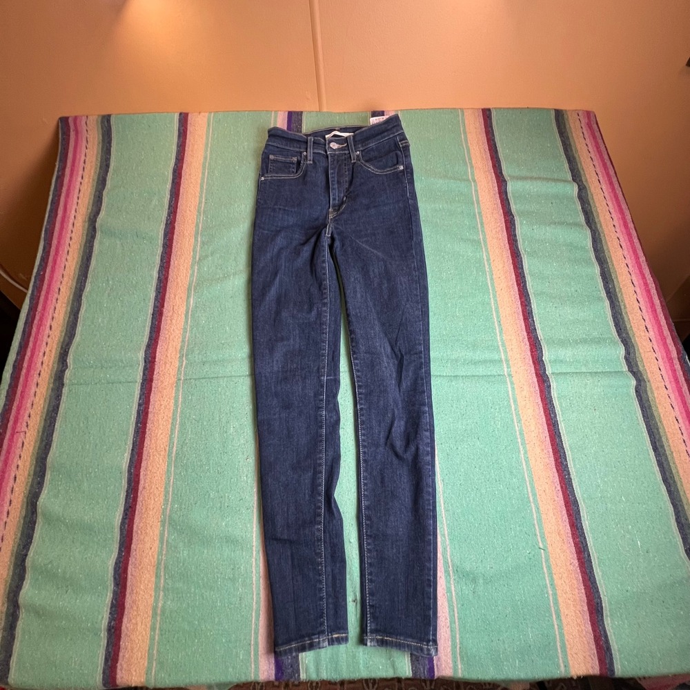 Levi's Mile High Super Skinny Jeans Womens 25 Dark Wash High Rise Stretch Denim